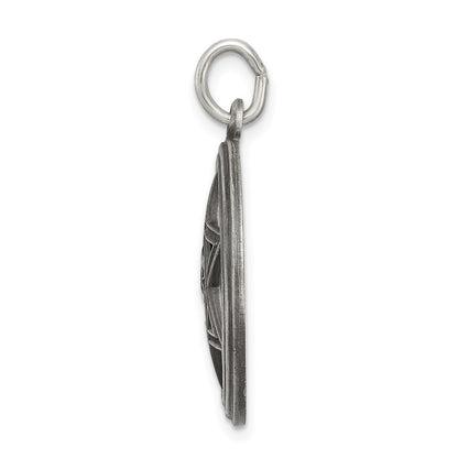 Sterling Silver Antiqued Star Of David Disc Charm