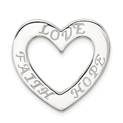 Sterling Silver Faith, Hope, And Love Heart Pendant