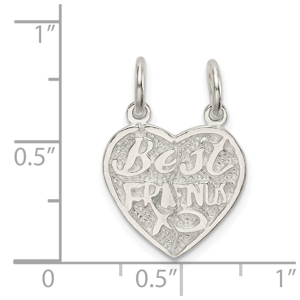 Sterling Silver Best Friends 2-Piece Break Apart Heart Charm