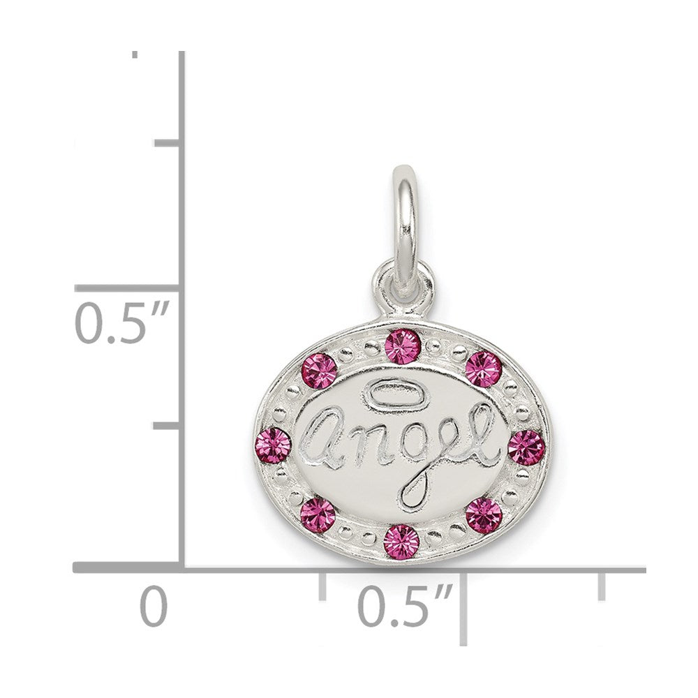 Sterling Silver W/ Stellux Crystal Angel Pendant