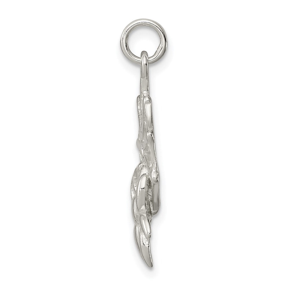 Sterling Silver Spider On Web Charm