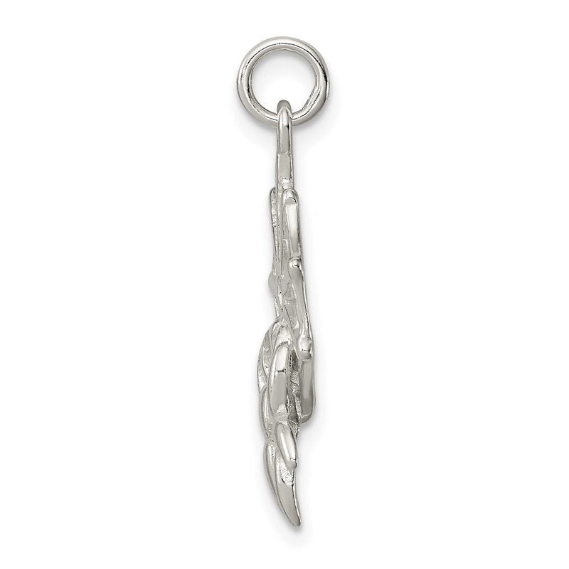 Sterling Silver Spider On Web Charm