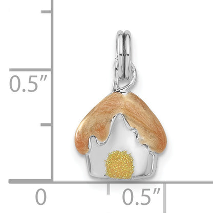 Sterling Silver Enameled House Charm
