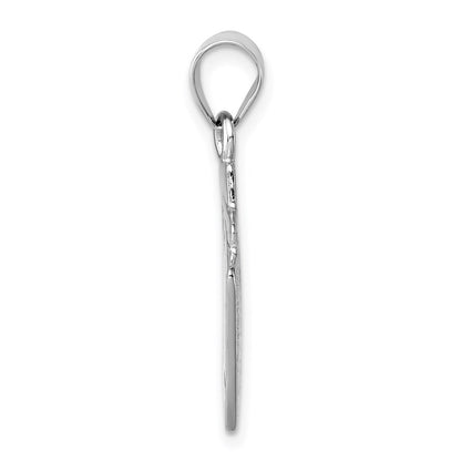 Sterling Silver Rhodium-Platedenamel Royal Flush Pendant
