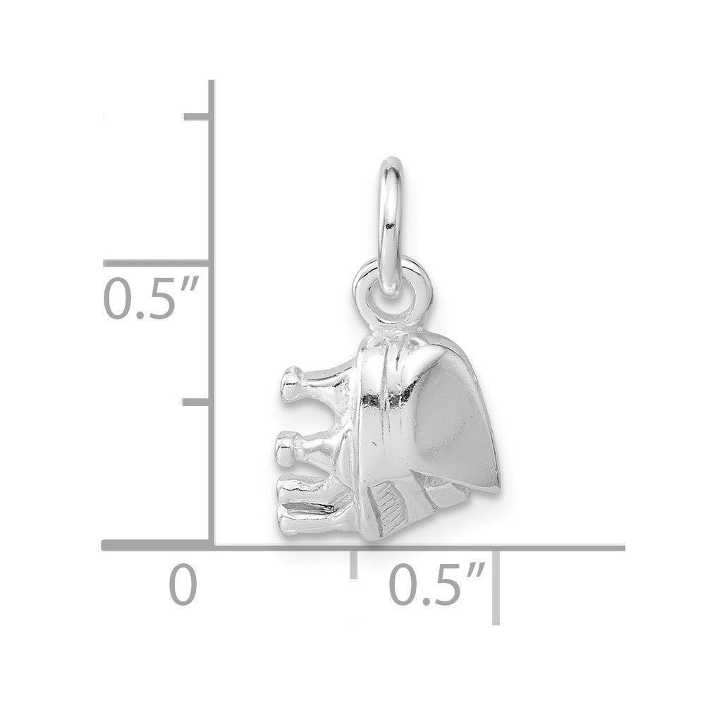 Sterling Silver Polished Piano Charm