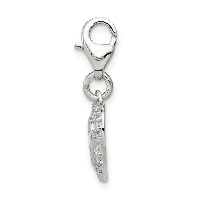 Sterling Silver Cz Heart Charm