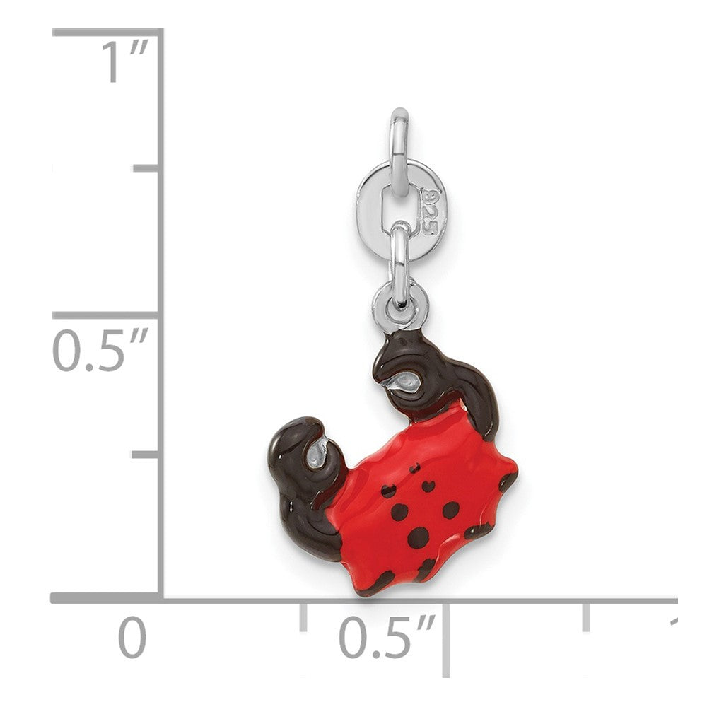 Sterling Silver Enameled Crab Charm