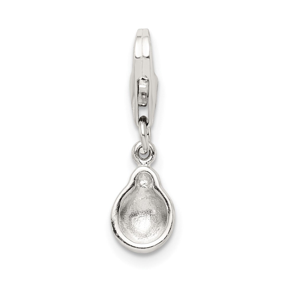 Sterling Silver Rhodium-Plated Red Enameled Ladybug Charm