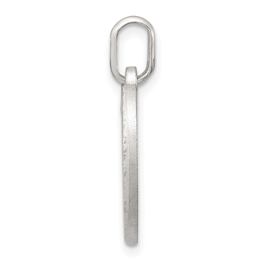 Sterling Silver Satin Angel Heart Charm