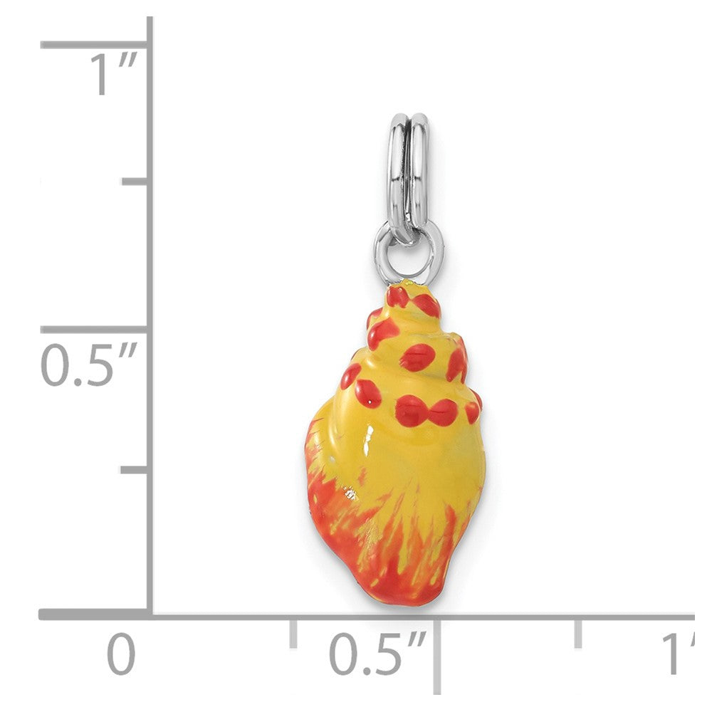 Sterling Silver Enameled Conch Shell Charm