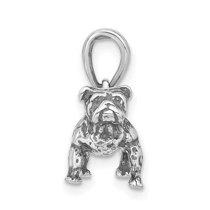 Sterling Silver 3-D Antiqued Dog Pendant