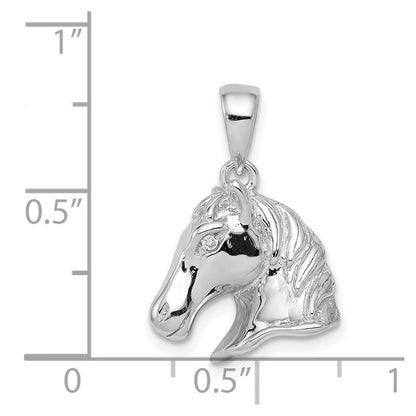 Sterling Silver Rhodium-Plated Horse Pendant