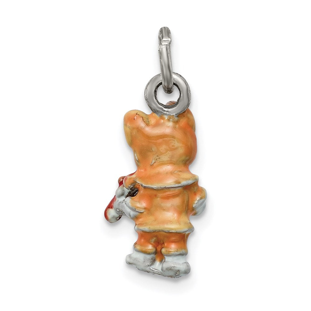 Sterling Silver Enamel Cat Playing The Violin Charm