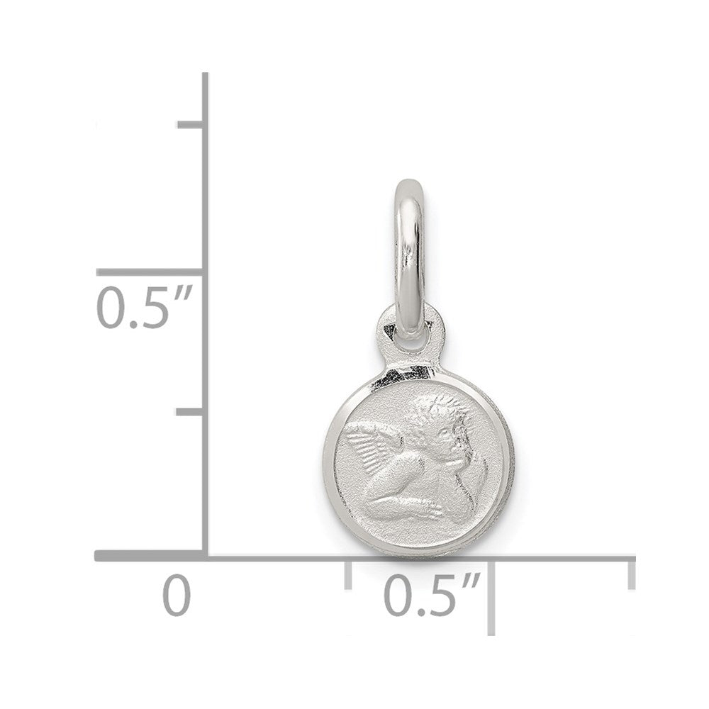 Sterling Silver Rhodium-Plated Satin Angel Charm