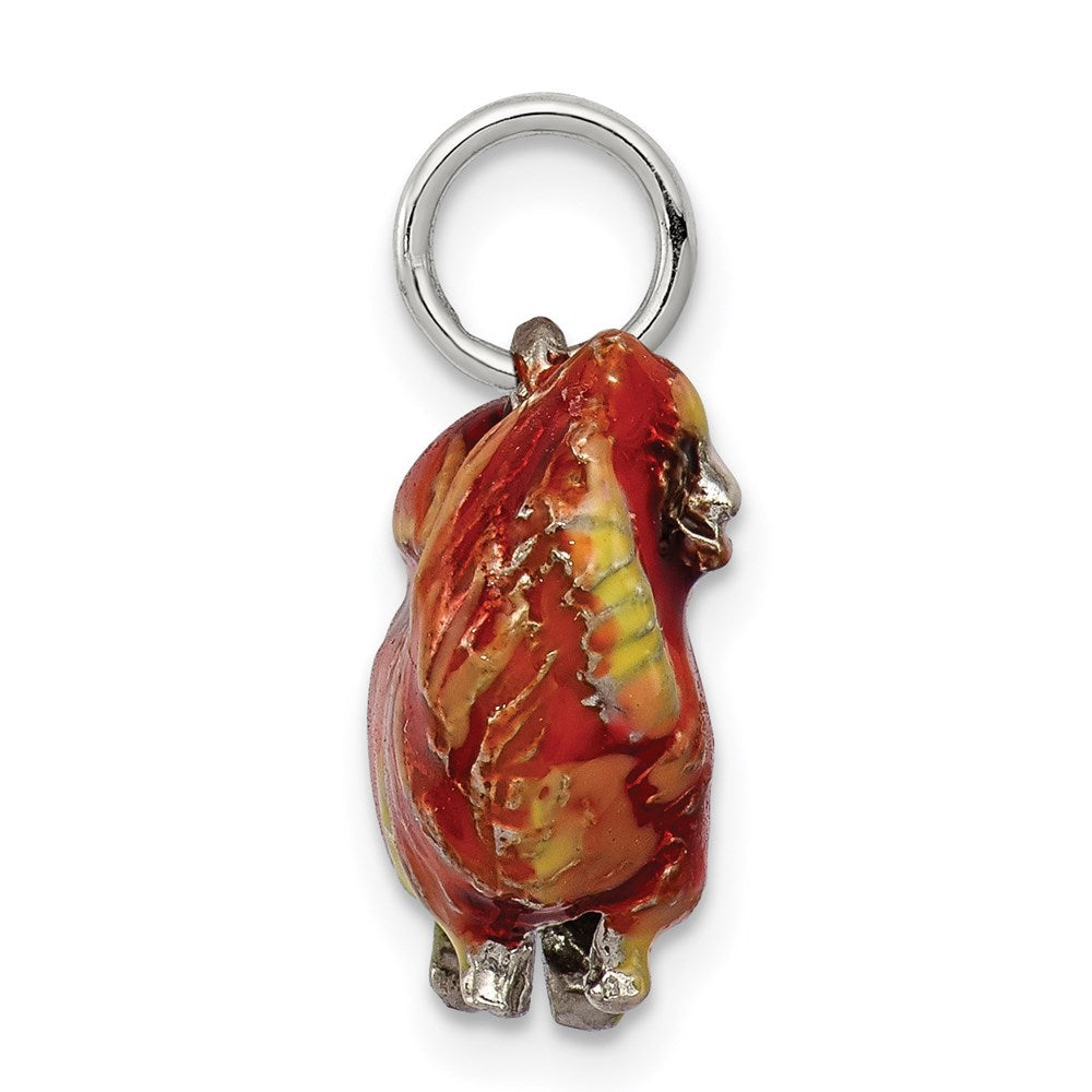 Sterling Silver Enameled Pekingese Charm