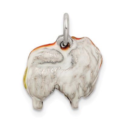 Sterling Silver Enameled Pekingese Charm