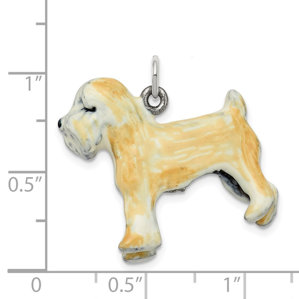 Sterling Silver Enamel Soft Coated Wheaton Terrier Charm