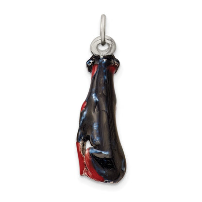 Sterling Silver Enamel Rottweiler Charm