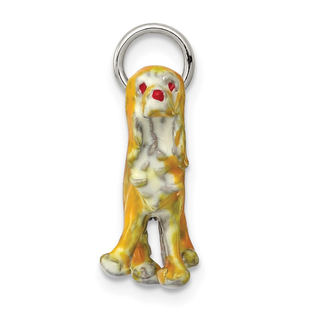 Sterling Silver Enameled Small Cocker Spaniel Charm