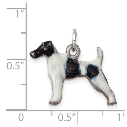 Sterling Silver Enameled Smooth Hair Fox Terrier Charm