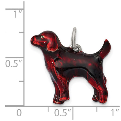 Sterling Silver Enameled Chocolate Labrador Charm