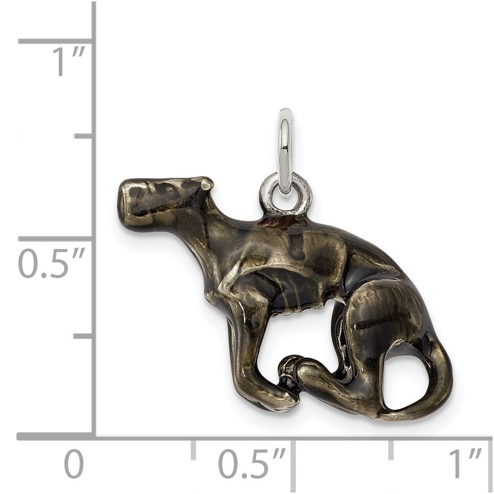 Sterling Silver Enamel Medium Greyhound Charm