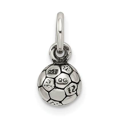 Sterling Silver Antiqued Soccer Ball Char