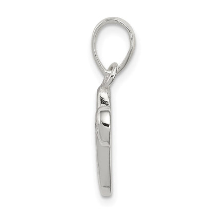 Sterling Silver Letter V Initial Pendant