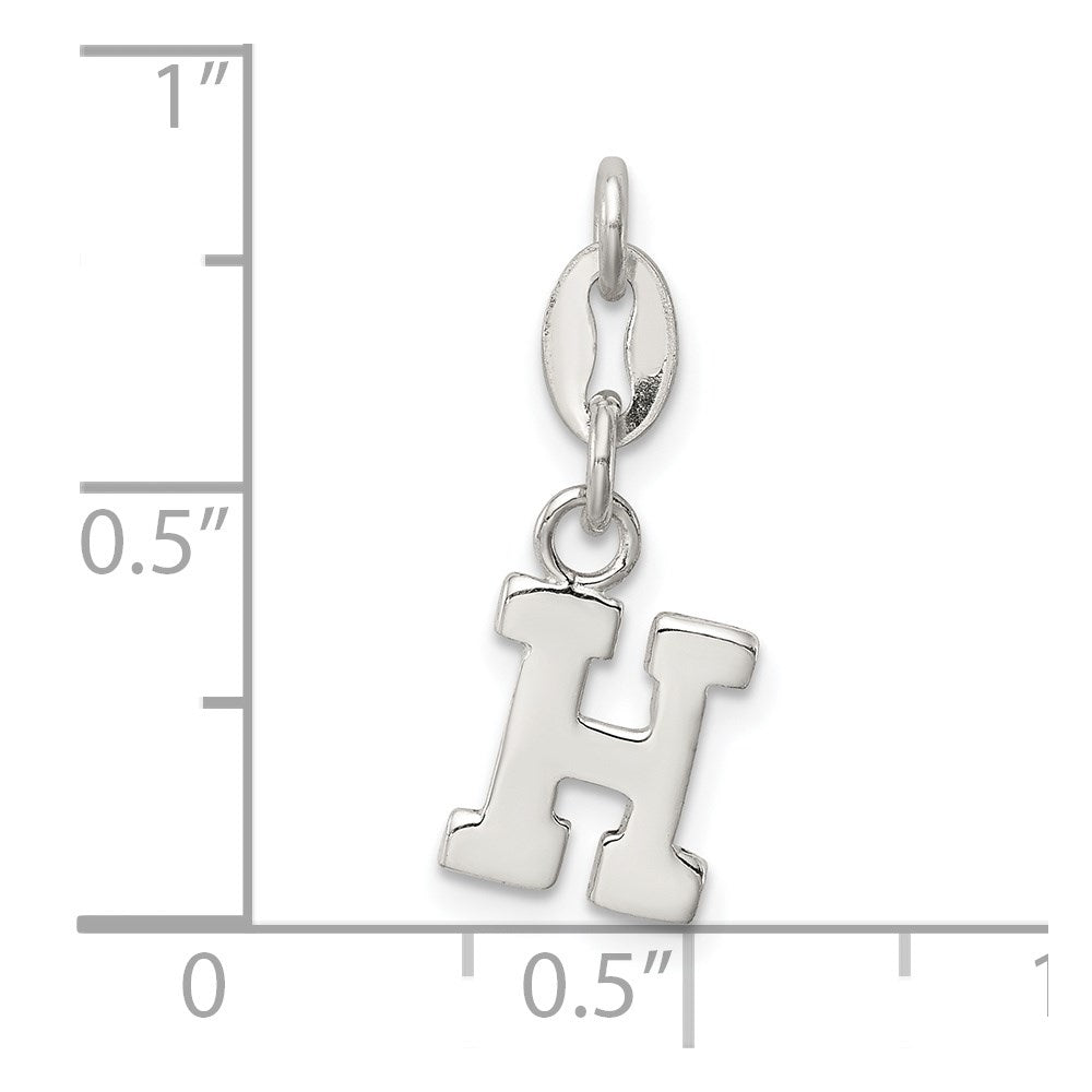 Sterling Silver Letter H Initial Charm