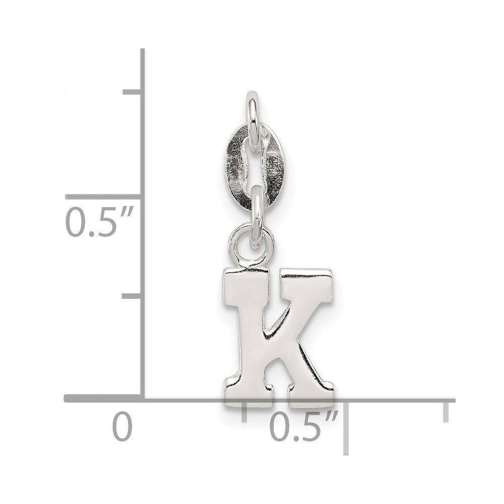 Sterling Silver Letter K Initial Charm