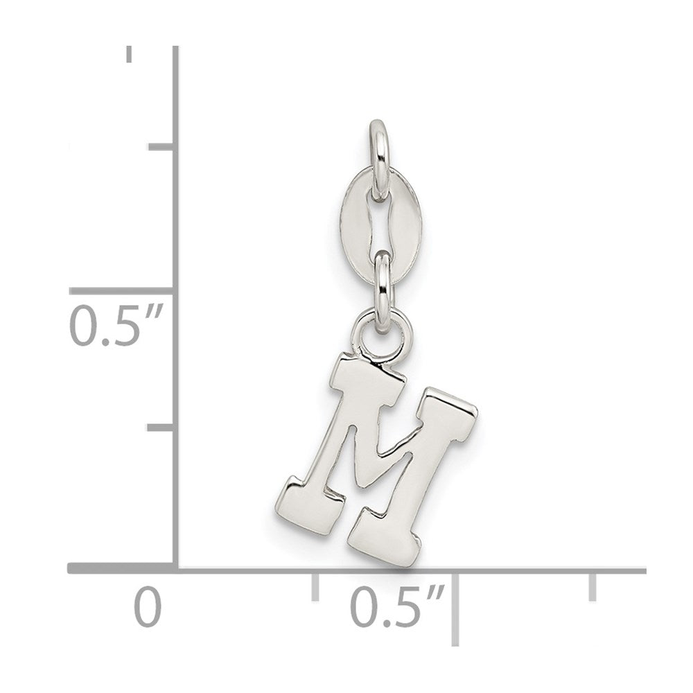 Sterling Silver Letter M Initial Charm