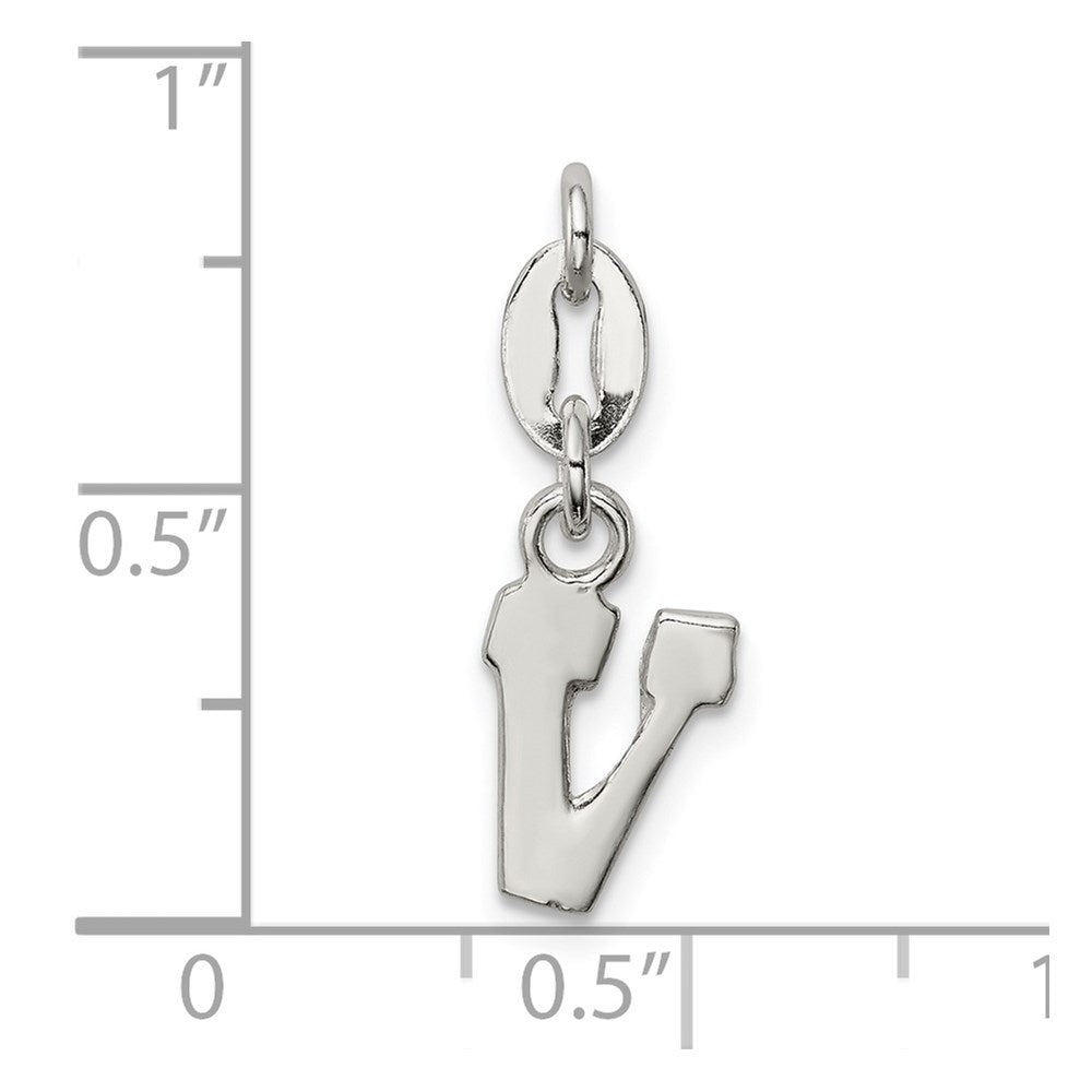 Sterling Silver Letter V Initial Charm