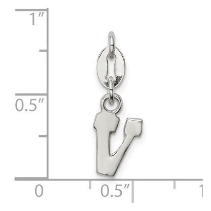 Sterling Silver Letter V Initial Charm