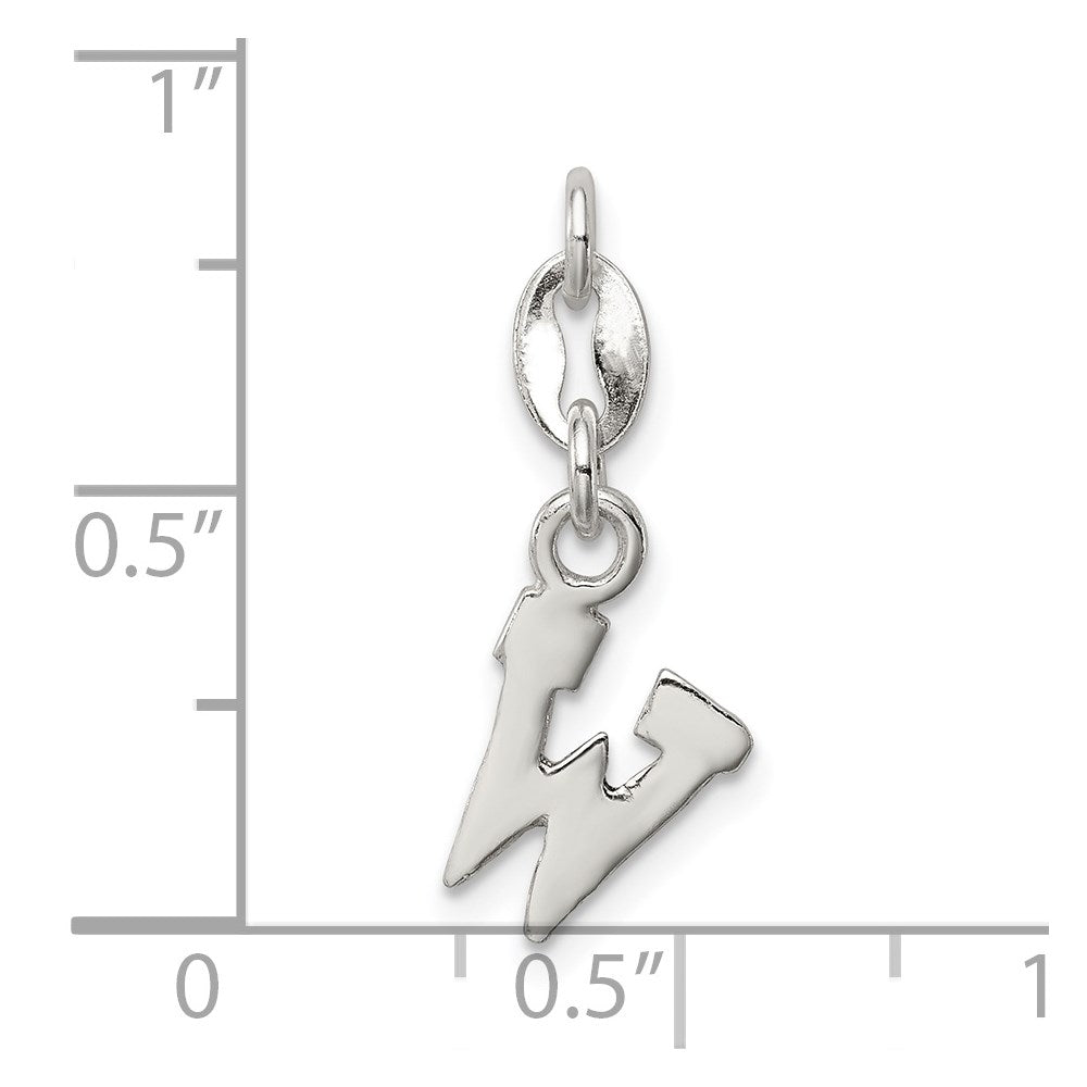 Sterling Silver Letter W Initial Charm