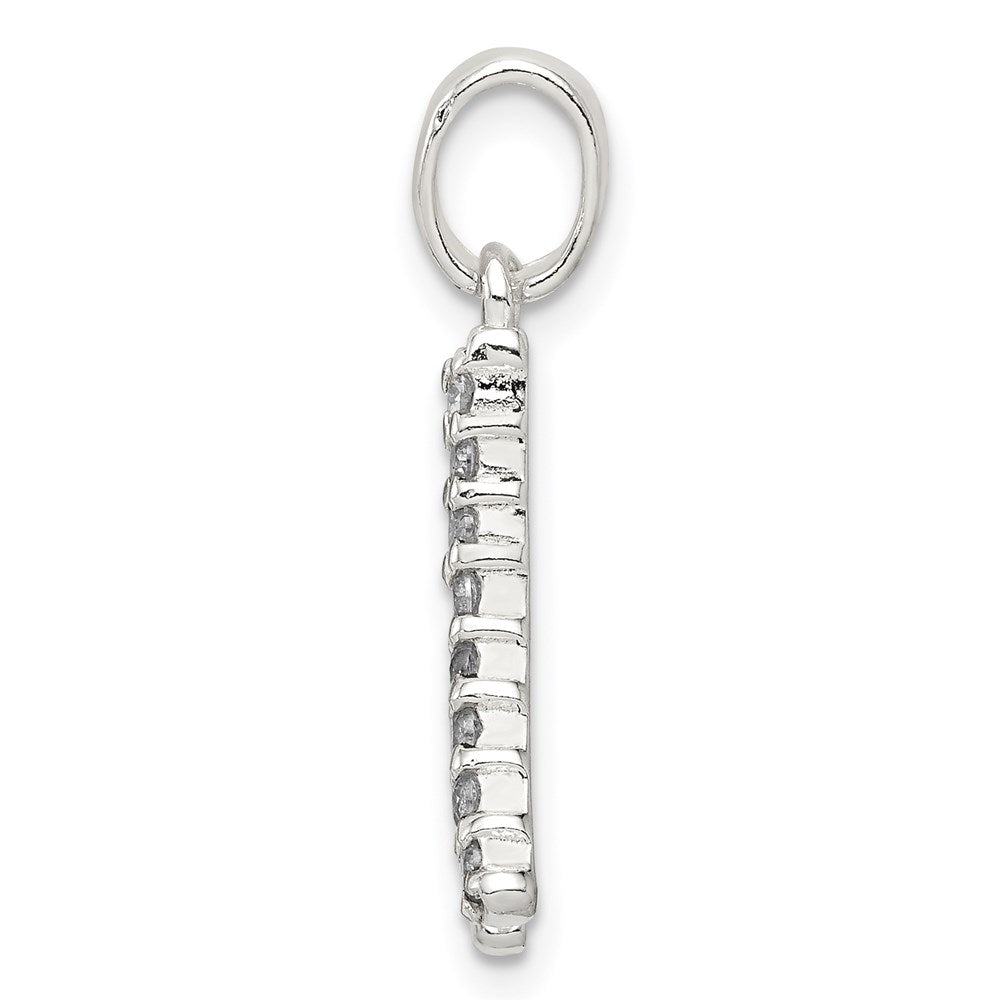 Sterling Silver Cz Letter A Initial Pendant