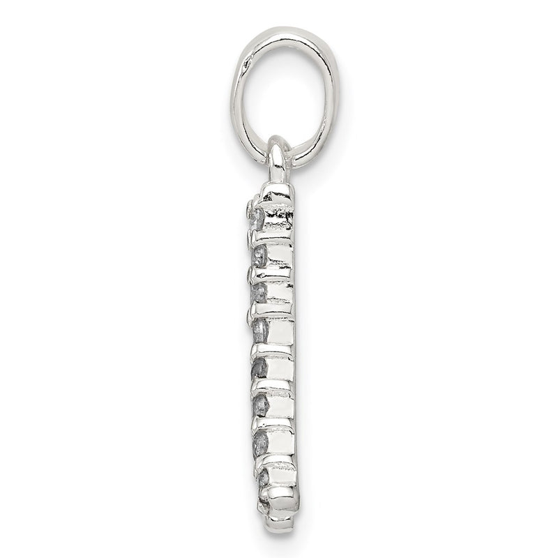 Sterling Silver Cz Letter A Initial Pendant