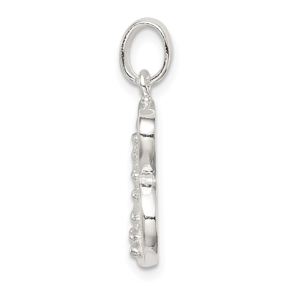 Sterling Silver Cz Letter B Initial Pendant