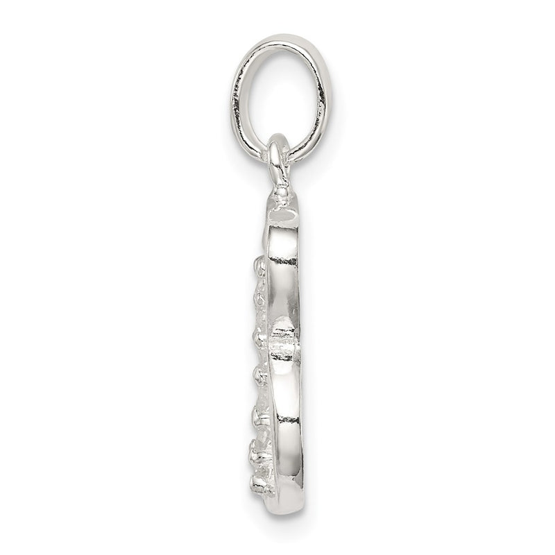 Sterling Silver Cz Letter B Initial Pendant