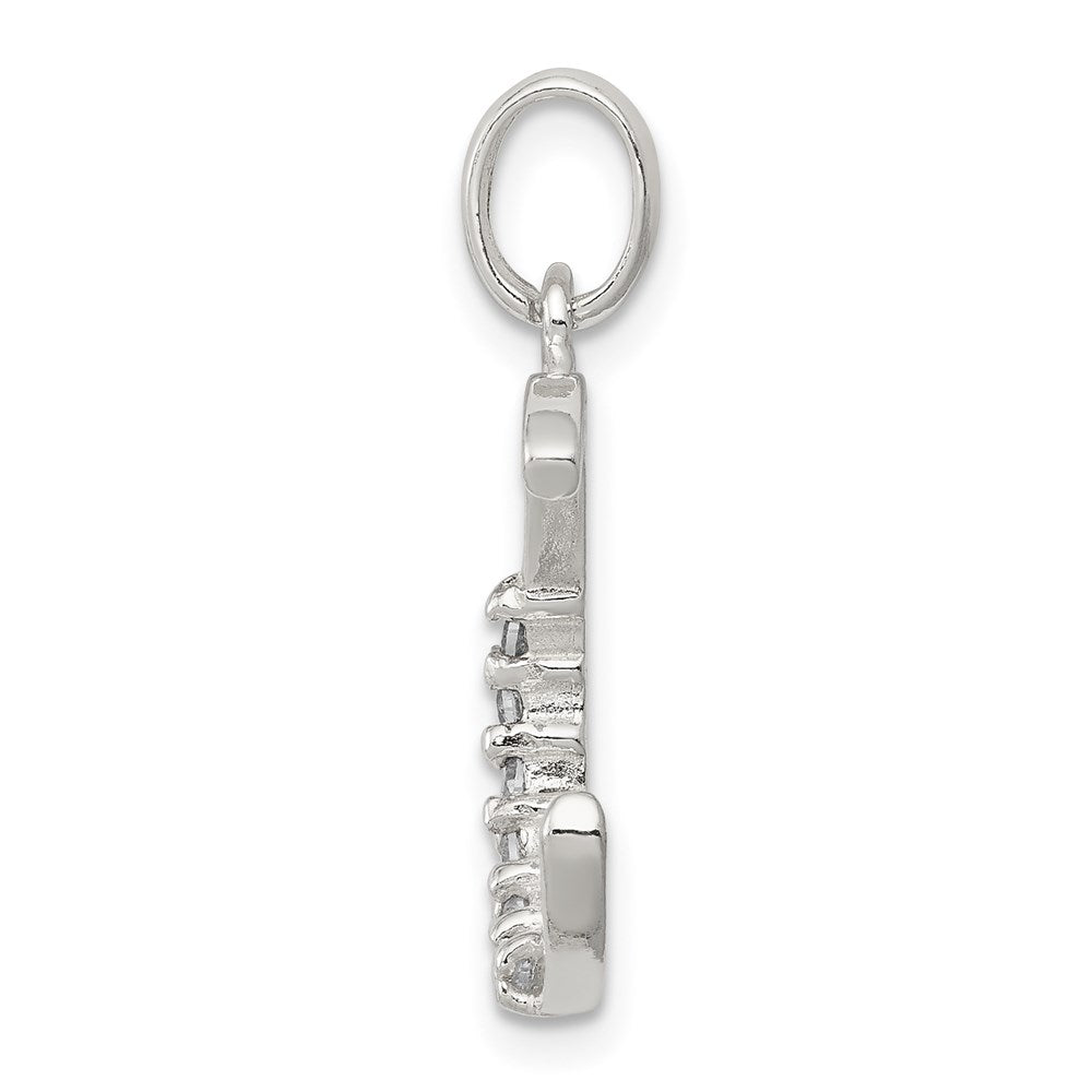 Sterling Silver Cz Letter C Initial Pendant