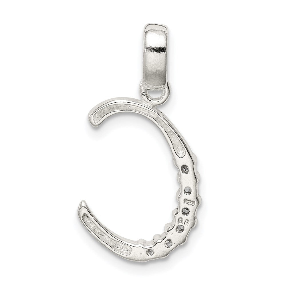 Sterling Silver Cz Letter C Initial Pendant
