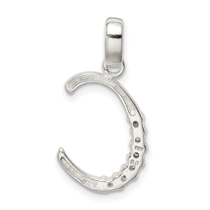 Sterling Silver Cz Letter C Initial Pendant