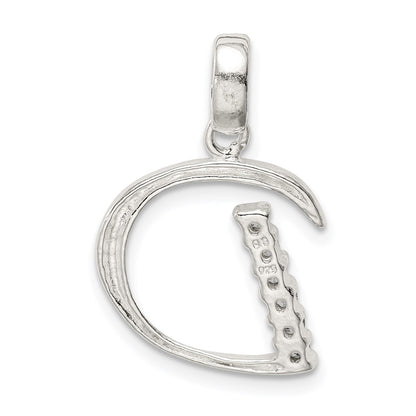Sterling Silver Cz Letter D Initial Pendant