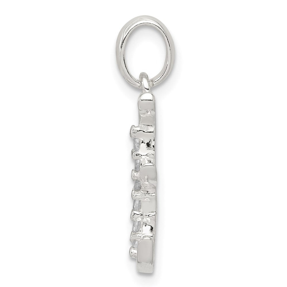 Sterling Silver Cz Letter E Initial Pendant