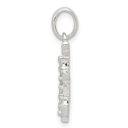 Sterling Silver Cz Letter E Initial Pendant