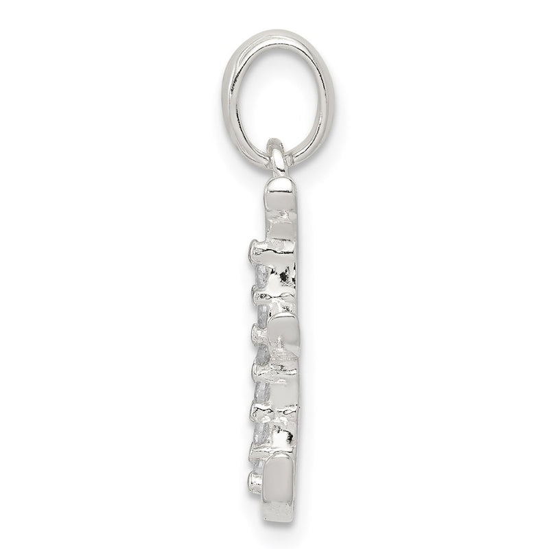 Sterling Silver Cz Letter E Initial Pendant