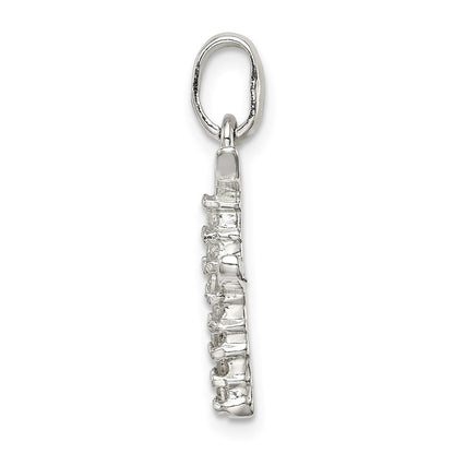 Sterling Silver Cz Letter F Initial Pendant