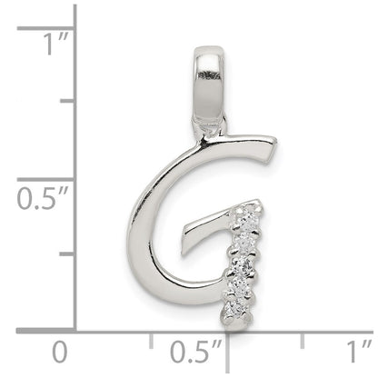 Sterling Silver Cz Letter G Initial Pendant