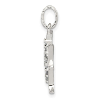 Sterling Silver Cz Letter H Initial Pendant