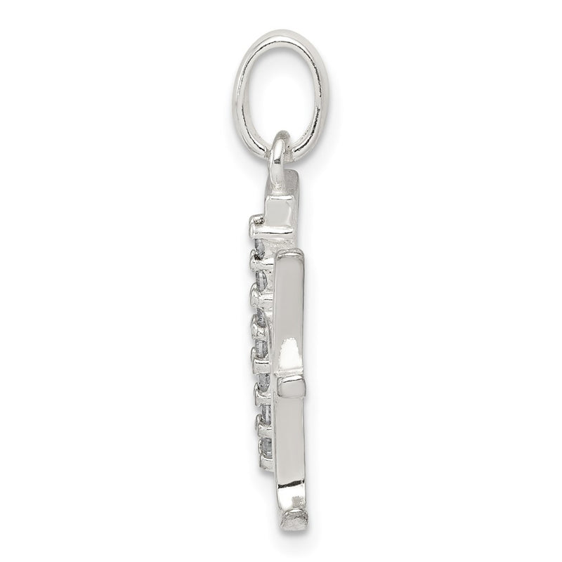 Sterling Silver Cz Letter H Initial Pendant