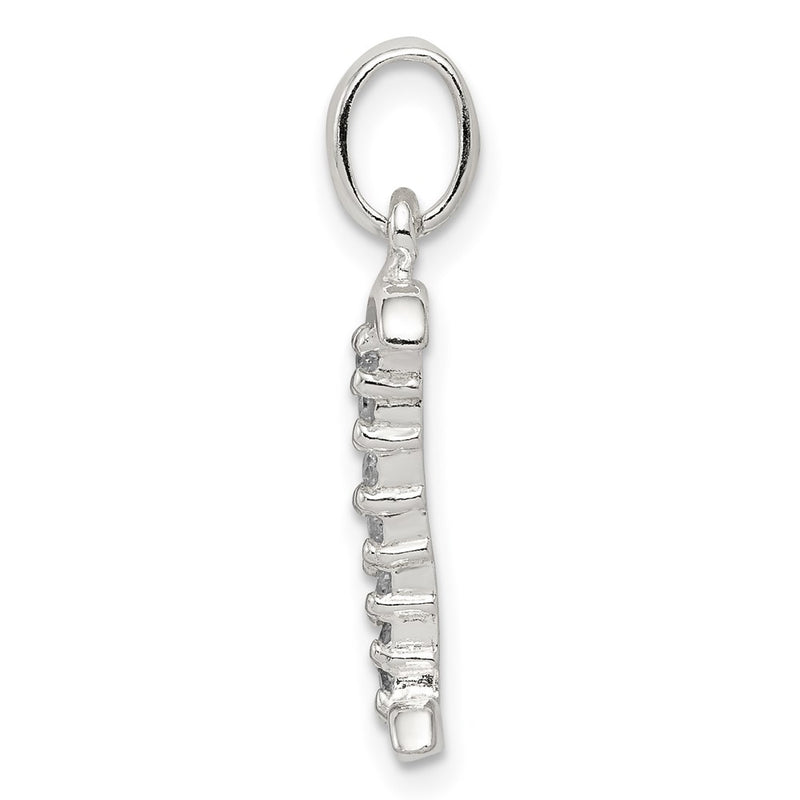 Sterling Silver Cz Letter I Initial Pendant
